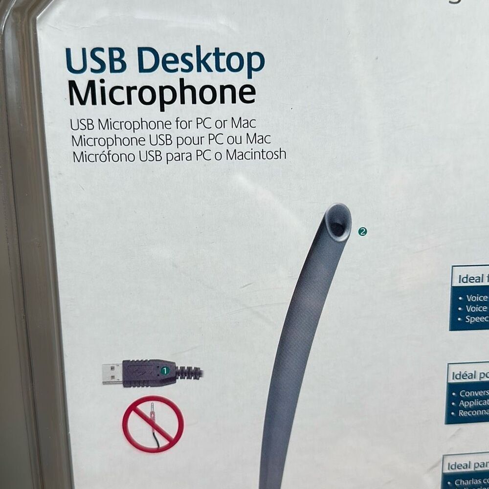 Logitech Consumer USB Desktop Microphone 980186-0403 for PC Mac NEW SEALED - Picture 7 of 9